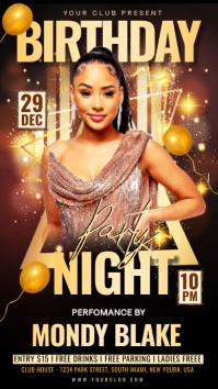 Birthday party flyer (1) Digital Display (9:16) template