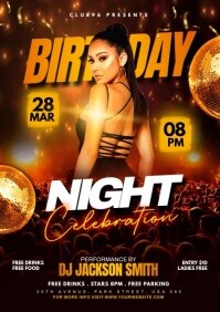 birthday party flyer A2 template