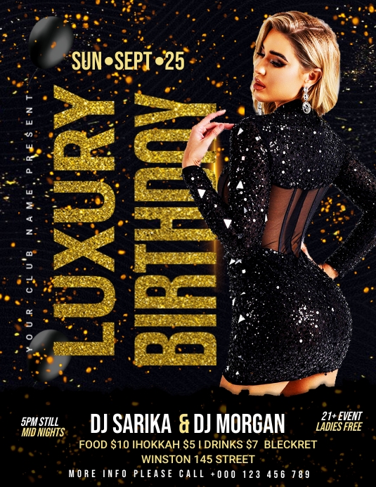 Birthday party flyer template