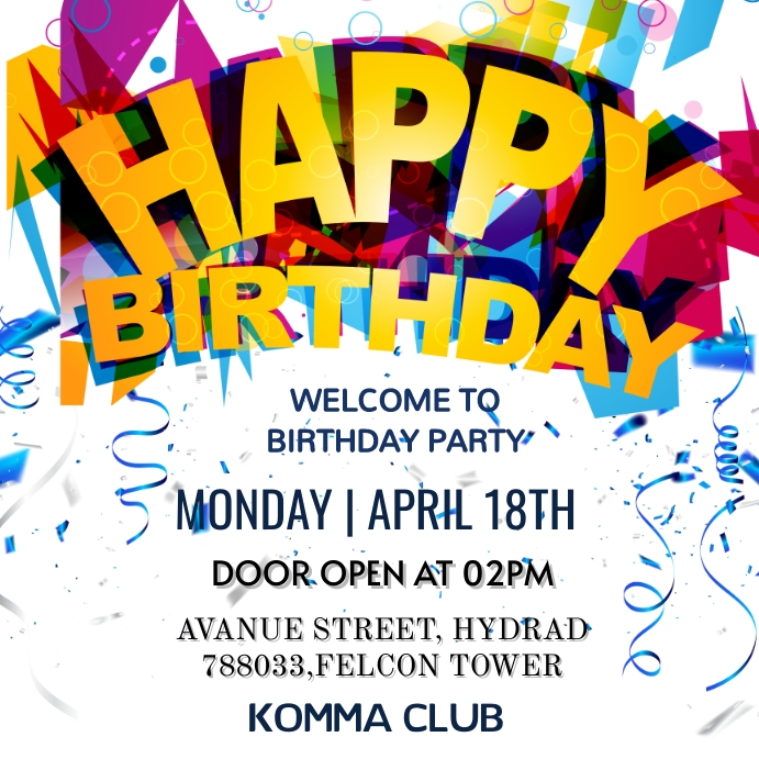 birthday party flyer Template PosterMyWall
