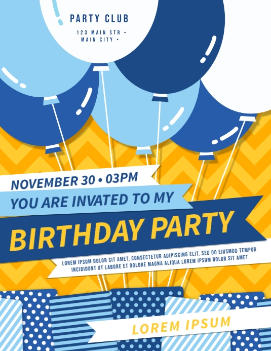 BIRTHDAY PARTY FLYER Template PosterMyWall
