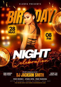 birthday party flyer A2 template