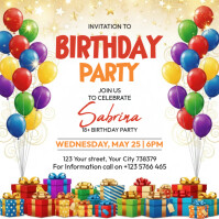 Birthday Party Flyer Message Instagram template