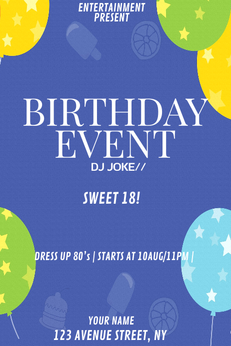 Birthday party flyer template Poster