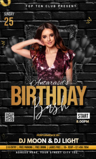 Birthday party flyer template US Legal