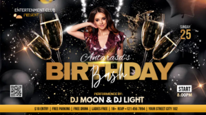 Birthday party flyer template Facebook-covervideo (16:9)