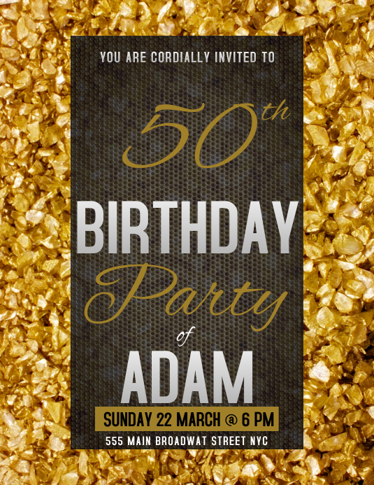 Birthday Party Flyer Template Folheto (US Letter)