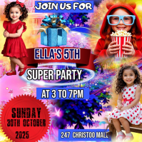 Birthday party flyer templates Instagram Post