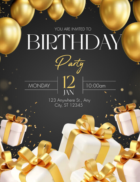 BIRTHDAY PARTY FLYERS Template PosterMyWall