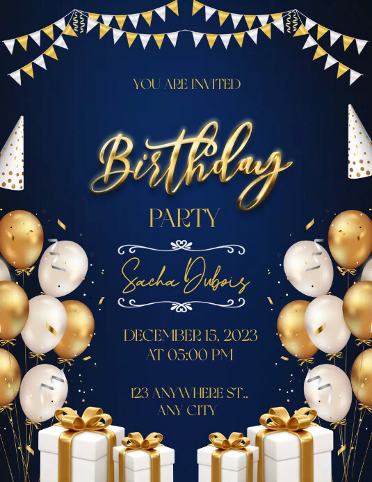 BIRTHDAY PARTY FLYERS Template PosterMyWall