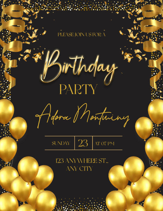 BIRTHDAY PARTY FLYERS Template PosterMyWall