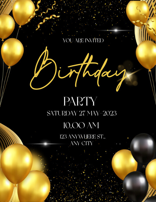 BIRTHDAY PARTY FLYERS Template PosterMyWall