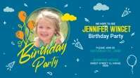 Birthday Party Greeting Display digitale (16:9) template