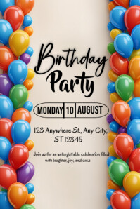Birthday Party invitation Card Template 2025 Poster