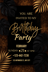Birthday Party invitation Card Template 2026 Banner 4' × 6'