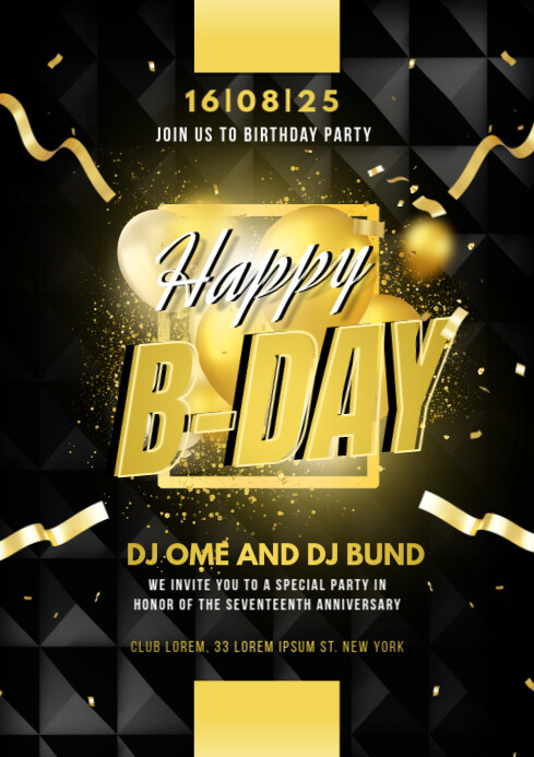 Birthday party invitation Template | PosterMyWall
