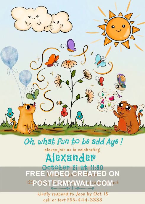 Birthday Party Generic Invitation Template | PosterMyWall