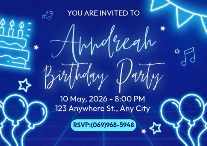 My Birthadsay Party Invetesion Birthday Party Invitation A4 Template | PosterMyWall