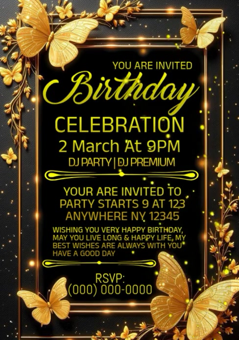 Birthday Party Invitation Template | PosterMyWall