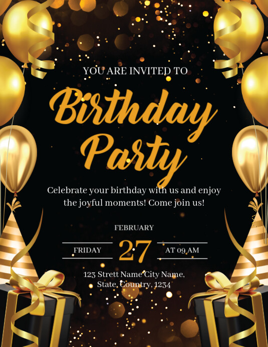 birthday party invitation Template | PosterMyWall