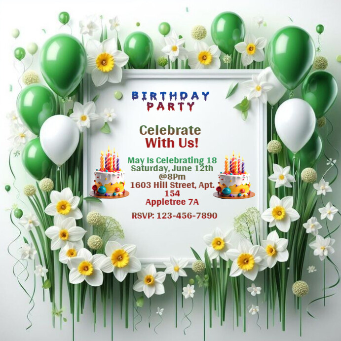 My Birthadsay Party Invetesion Birthday Party Invitation Template | PosterMyWall