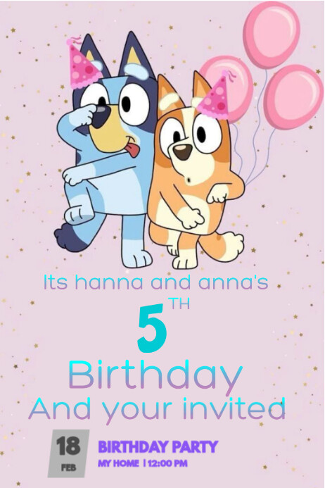 Birthday party invitation Plakkaat template
