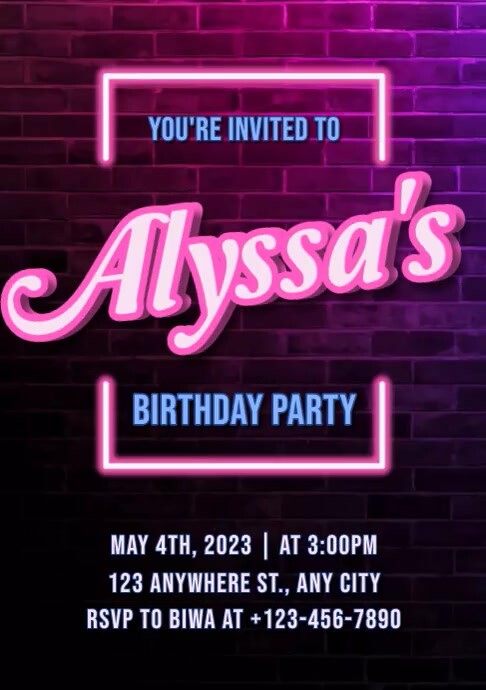 My Birthadsay Party Invetesion Birthday Party Invitation Template | PosterMyWall