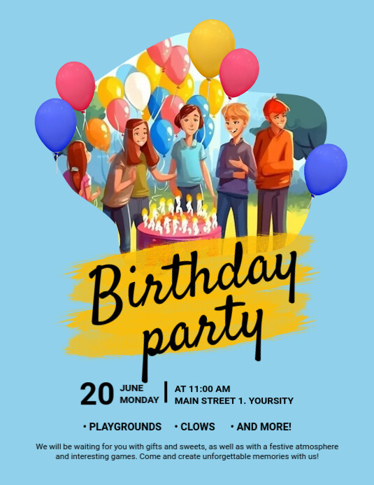 Birthday party invitation Template | PosterMyWall