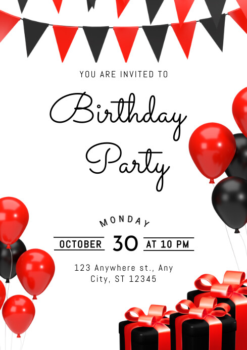 My Birthadsay Party Invetesion Birthday Party Invitation Template | PosterMyWall