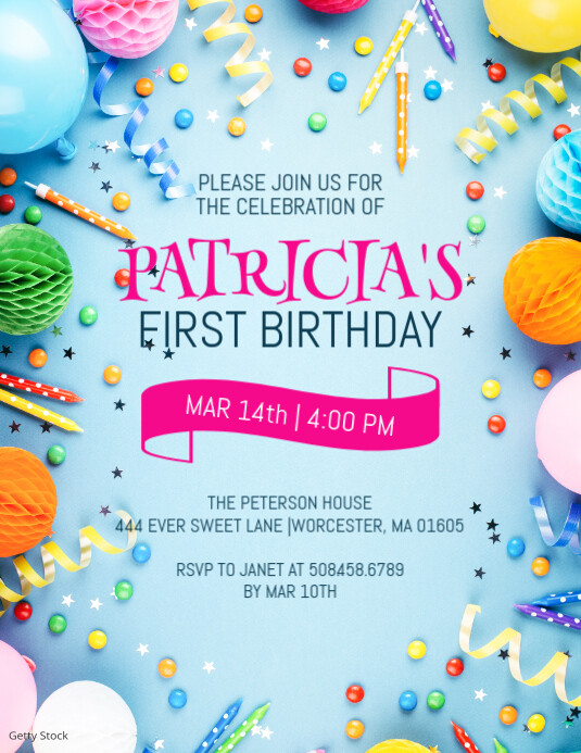 My Birthadsay Party Invetesion Birthday Party Invitation Template | PosterMyWall
