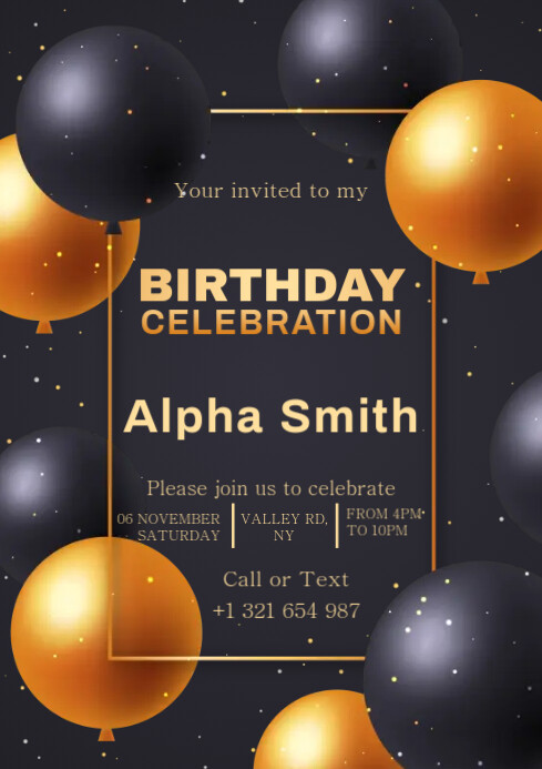 My Birthadsay Party Invetesion birthday party invitation Template | PosterMyWall