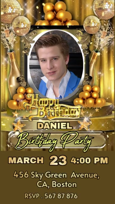 Birthday Party Invitation Template | PosterMyWall