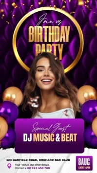 birthday party invitation Instagram Story template