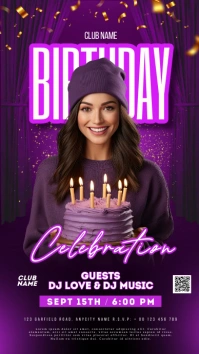 birthday party invitation Instagram Story template