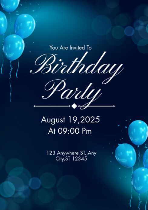 My Birthadsay Party Invetesion Birthday party invitation Template | PosterMyWall