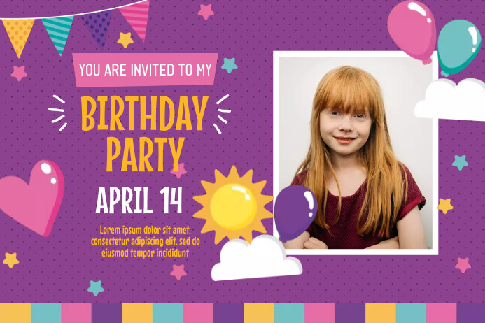 My Birthadsay Party Invetesion Birthday Party Invitation Template | PosterMyWall