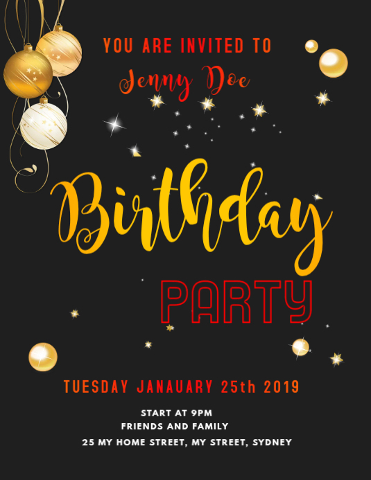 My Birthadsay Party Invetesion birthday party invitation Template | PosterMyWall