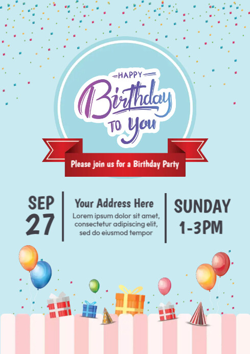 My Birthadsay Party Invetesion Birthday Party Invitation Template | PosterMyWall