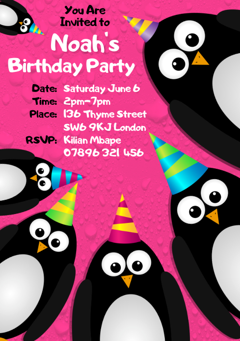 Birthday Party Invitation A4 template