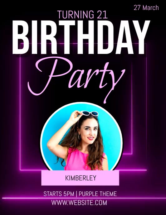 BIRTHDAY PARTY INVITATION FLYER TEMPLATE | PosterMyWall