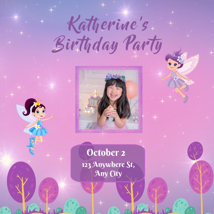 Birthday Party Invitation Instagram Post Template PosterMyWall