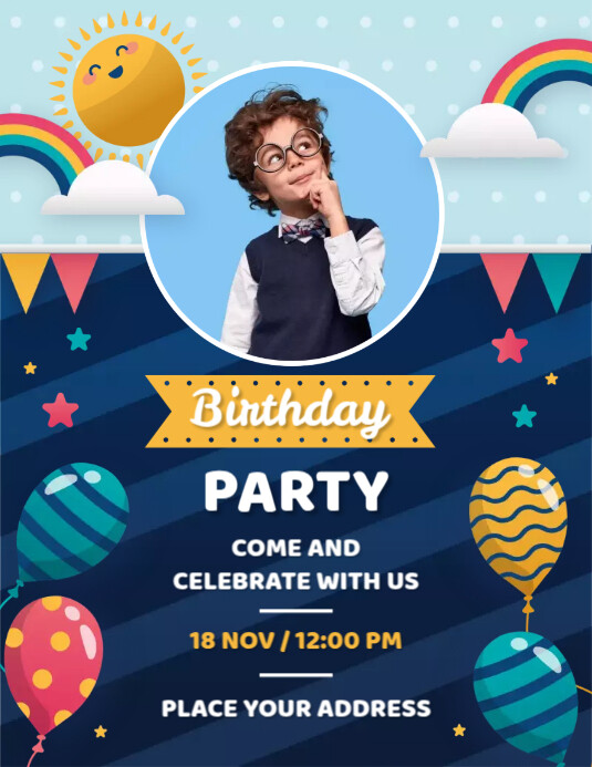 My Birthadsay Party Invetesion Birthday Party Invitation Layout Template | PosterMyWall
