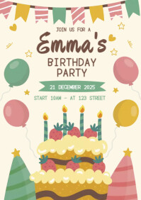Birthday Party Invitation Layout Template | PosterMyWall