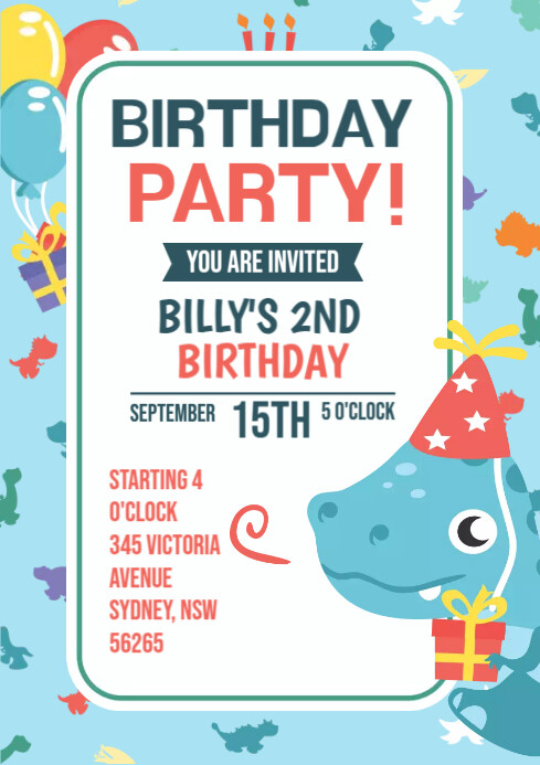 Birthday Party Invitation Layout Template | PosterMyWall