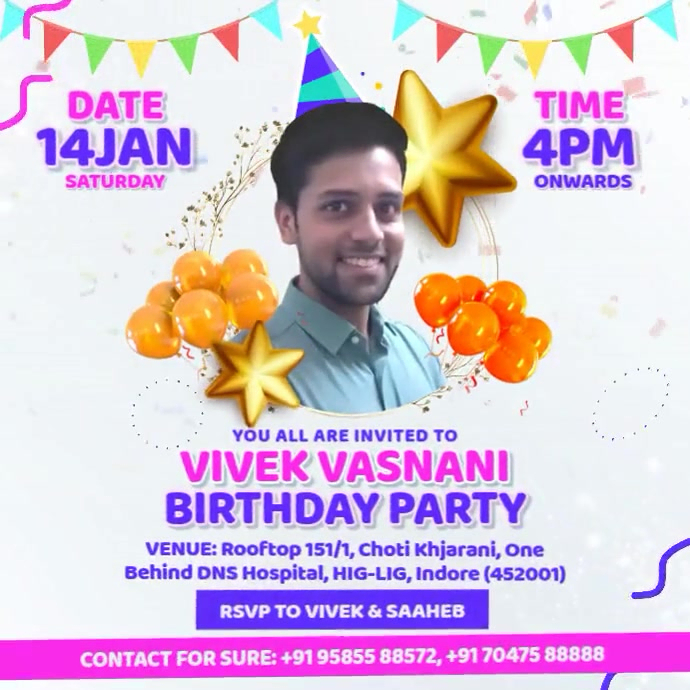 Birthday Party Invitation Post Template PosterMyWall