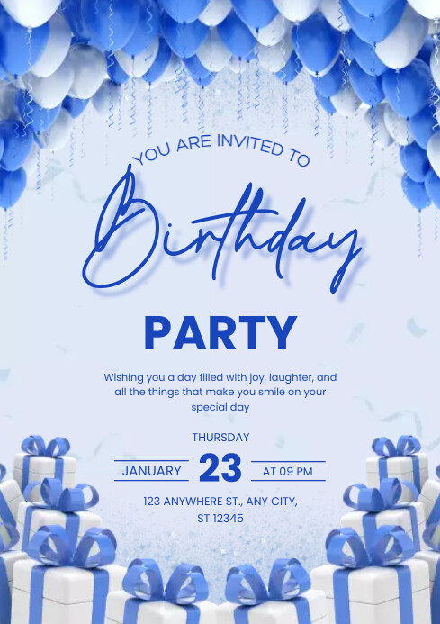 My Birthadsay Party Invetesion birthday party invitation template | PosterMyWall