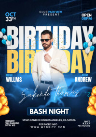 Birthday party invitation template A5