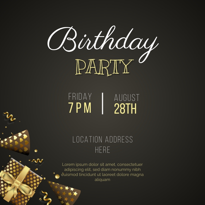 My Birthadsay Party Invetesion birthday party invitation template | PosterMyWall