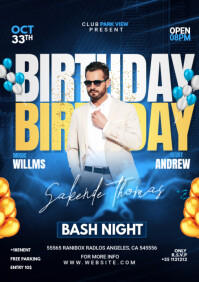 Birthday party invitation template A4