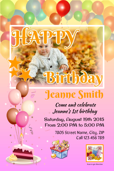 Printable Birthday Party Invitation Card Pink Template Postermywall Printable Invitation Cards For Birthday Party